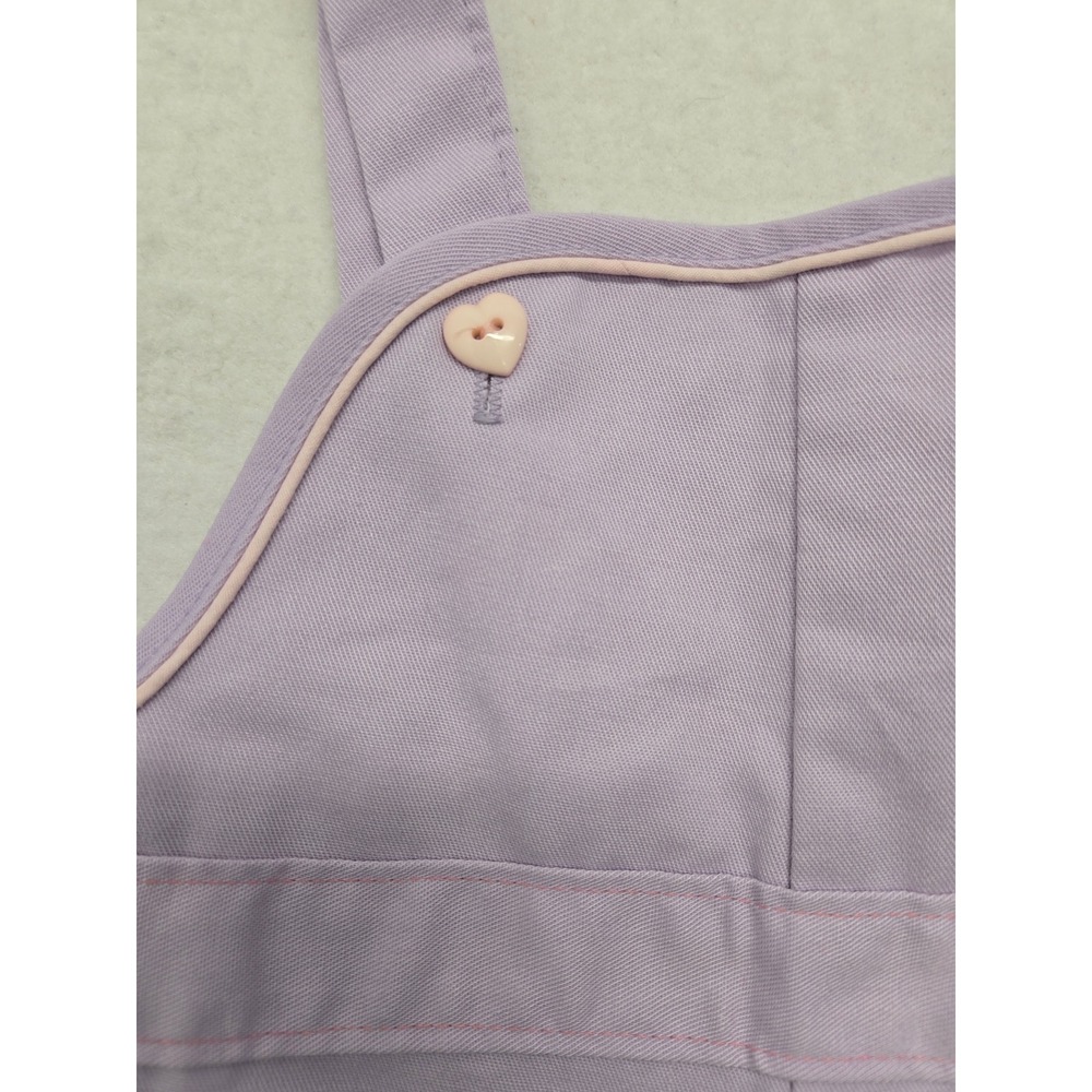 Vintage Sears Baby Girl Purple Overalls‎ Heart Buttons Retro Infant Romper
